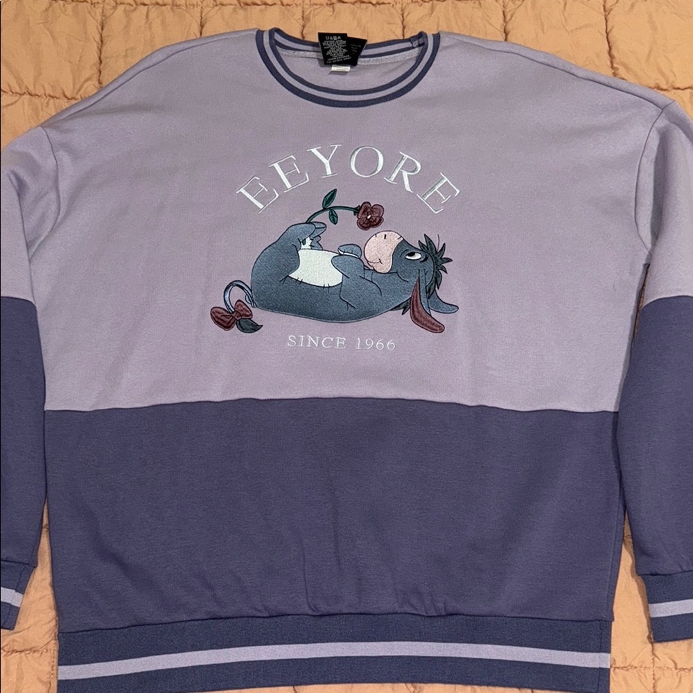 Eeyore Embroidered Sweatshirt NWOT